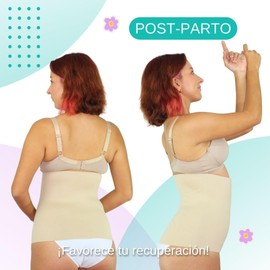 Sara&Montiel maternity Faja post parto y cirugía SIN varillas [Larga] 100-I (G, Beige)