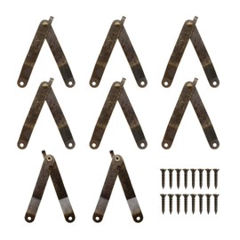 Pack of 8 Galvanised Iron Hinges, MYLERCT Retro Hinge Stay, Folding Hinge Size is 83 mm Long and 11 mm, Folding Hinge with Lock for Furniture Door Lid Support, Cabinet Door