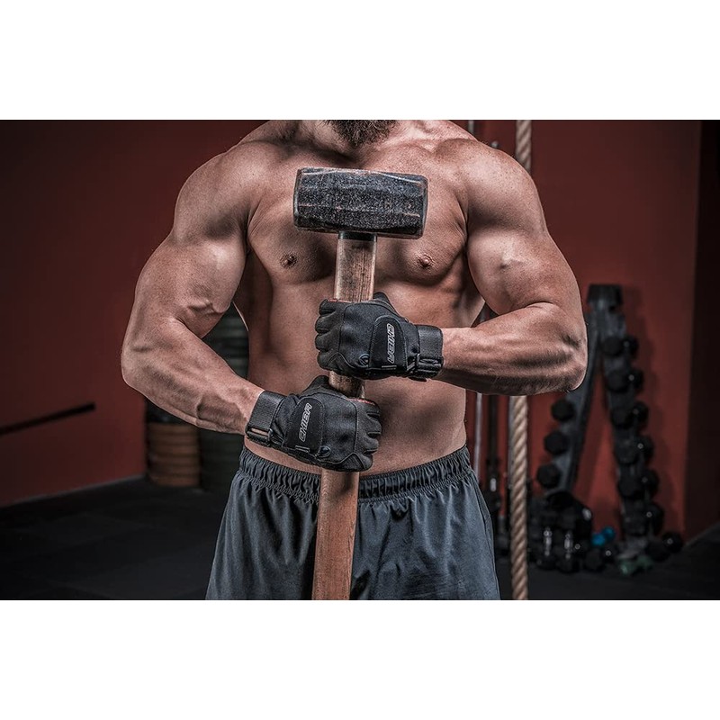 Chiba Herren Handschuh Strongman Gripper, Schwarz, L, 44102