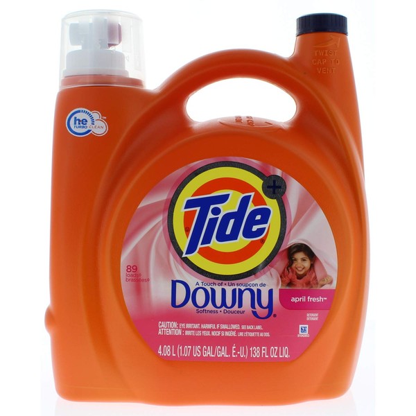 Tide Plus Downy HE April Fresh Scent Liquid Laundry Detergent 138 Fl. Oz (89 Loads)