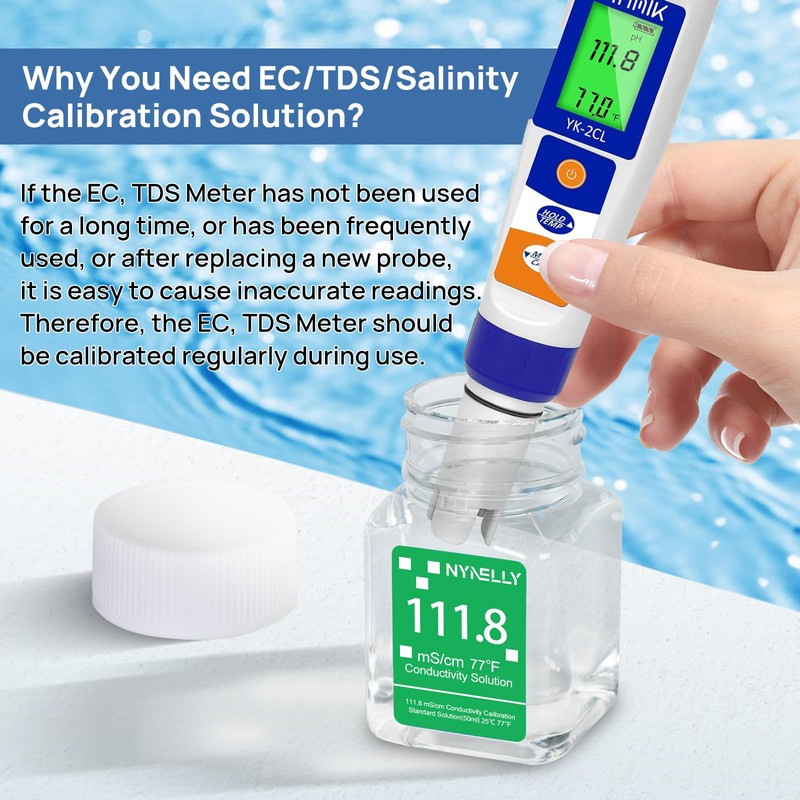 Nynelly 111.8 mS/cm Calibration Solution for Salinity Tester, EC Meter,