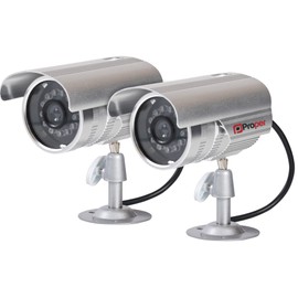 Properav Dummy CCTV Camera Outdoor, Fake Security Cameras Aluminium – 2 Pack