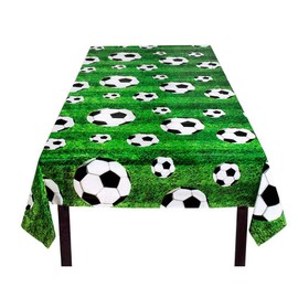 Boland 62509 Football Print Tablecloth, 180 x 120 cm, Decorative Polyester Tablecloth for Bundesliga & Champions League Parties, Birthdays, Public Viewings