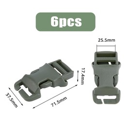 SUPERFINDINGS 6Pcs 1inch Replacement Buckle for Strap Plastic Side Release Buckles Green Quick Side Release Buckle Clips for Backpack Luggage 7.15x3.75x1.74cm, Hole: 0.4x2.55cm