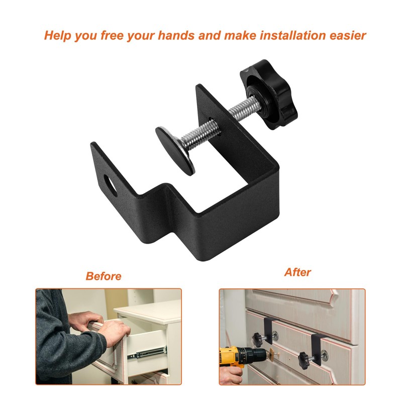 VANROUG 2Pcs Drawer Front Installation Clamps, Drawer Fixing Clips, Adjustable