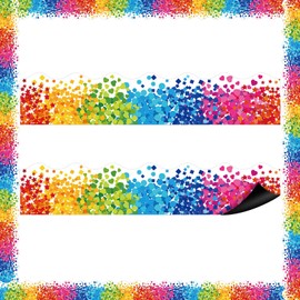 Gersoniel 24 Sheet Magnetic Bulletin Board Borders Confetti Scalloped Bulletin Board Borders Decor 13. 8 x 2.8 Inches Back to School Decoration for School Classroom Office Supply
