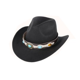 Adult Cowboy Hat Unusual Clothing and Accessories，Durable Western Wide Brimmed Cowboy Hat for Women and Men,Black