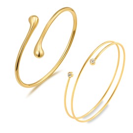 Sidlens 2PC 3PC Arm Cuff for Women Arm Bracelet Jewelry Upper Gold Silver Arms Cuff Set Adjustable Minimalist Accessorie A-Gold