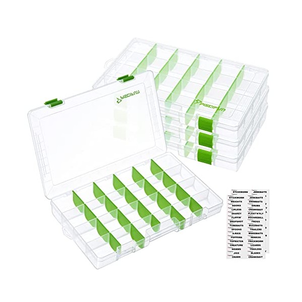 Piscifun Fishing Tackle Trays, Plastic Clear Fishing Storage Tackles Boxes