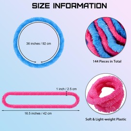 Aodaer 144 Pieces Gender Reveal Leis Bulk Plastic Leis Assortment Flower Leis Necklaces Hawaiian Leis Decorations Pink and Blue Leis for Gender Reveal Party Supplies