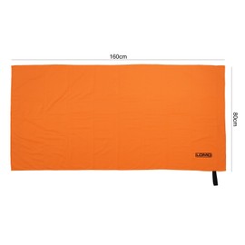 Lomo microfibre camping bath towel. 80cm x 160cm Orange