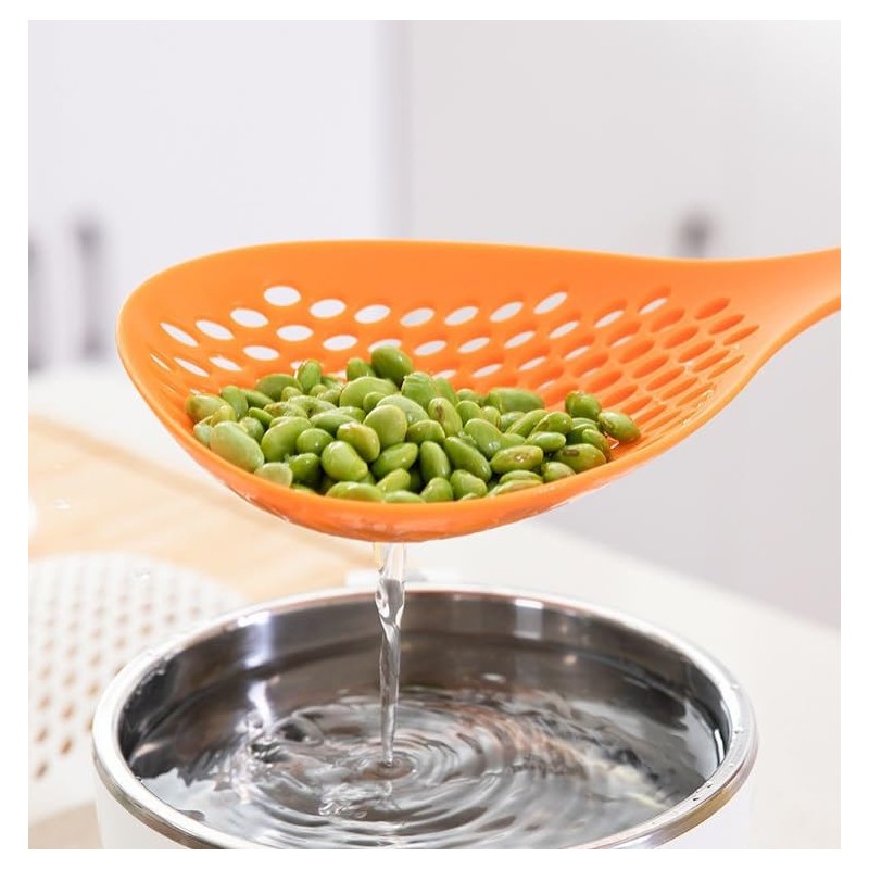 Skimmer Spoon with Handle - Large Straining Spoon - Plastic