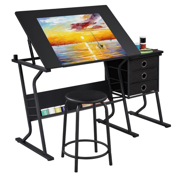 Yaheetech Yaheetech Drafting Table for Adults/Artists, Drawing Desk, Tabletop Adjustable