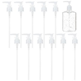 BENECREAT 12 Packs Plastic Replacement Pumps, 24-410 THREAD/NECK Locking Clear Dispenser Replacement Pump Lotion Pumps for Soap, Lotion, Shampoo, Kitchen and Bathroom