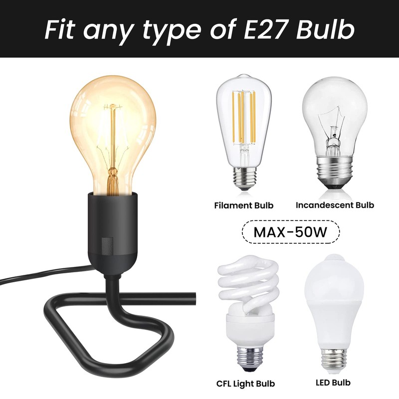 Luxvista Luxvista Table Lamp with E27 Base, Triangular Vertical Lamp