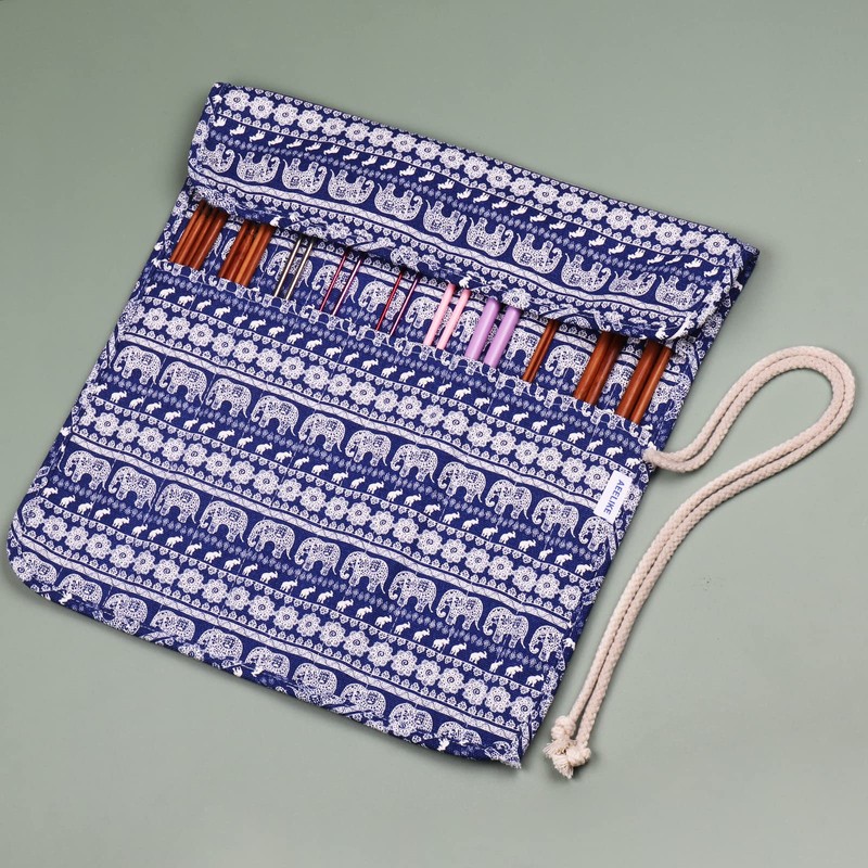 Aeelike Knitting Needle Roll Up Case Empty, Large Knitting Needle
