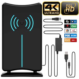 2025 Amplified HD Digital 'Matrix' TV Antenna Long 1000+ Miles, Support 4K 1080p Fire tv Stick and All Older TV's Indoor HDTV Local Channels,16.5ft Coaxial Cable