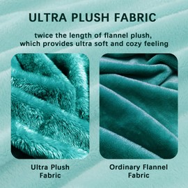 Whale Flotilla Cuddly Fluffy Blanket, Warm Fleece Blanket / Sofa Blanket / Couch Blanket - Super Soft and Cuddly, 150 x 200 cm, Teal