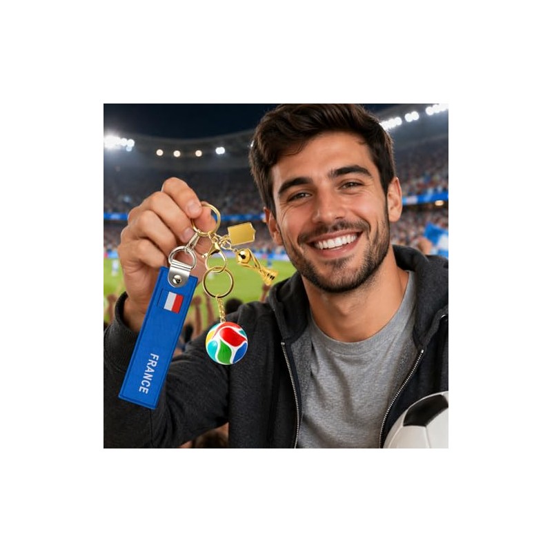 4-Piece Soccer Keychain Set - World Cup Inspired Accessories
