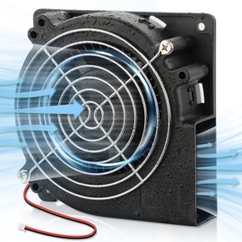 AmRunJe 12V DC Blower Fan 120mm x 32mm, 5inch 2Pin IP55 Fan, High Airflow for Inflatable DIY Cooling Ventilation Exhaust Projects