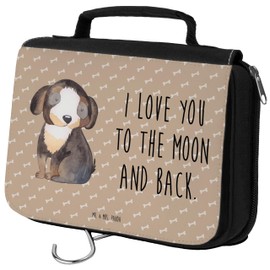 Mr. & Mrs. Panda Relaxed dog wash bag, brown, Hand drawn