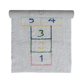 Creative Co-Op Cotton Tufted Hopscotch Printed Rug, Multicolor