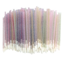 500Pcs Disposable Lip Brushes, BetterJonny Multi Color Lip Applicators 9cm Glitter Crystal Stem Lip Gloss Applicators 5 Colors Makeup Lip Wands Lipstick Applicator