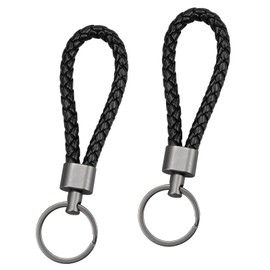 suaywo Pack of 2 Braided Leather Key Fob Leather Car Key Fob, b