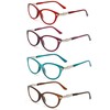 Reading Glasses Women - 4 Pack Readers - Stylish, Comfortable