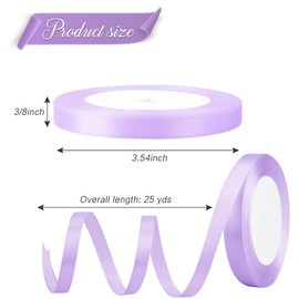 OALCQ Purple Ribbon For Gift Wrapping Light Purple Lavender Purple Ribbon Satin Ribbon 3/8 Inch 25 Yards Fabric Ribbon Perfect For Gift Wrapping Invitation Floral Hair Balloon Craft Party Wedding Decoration