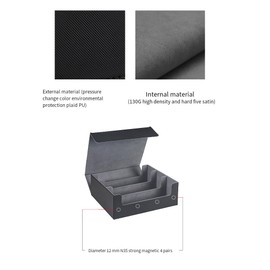 LEWITORS Trading Card Storage Box for 1800+ Card Deck Case for Trading Cards, Magnetic Card Storage Box, Top Side Load Cover Cover, Playing Card Box, Black