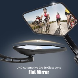 New Bar End Bike Mirror, APLSTOW HD Automotive Grade Glass Lens E-Bike Mirrors, Scratch Resistant, Safe Bicycle Rearview Mirrors (a pair-B)