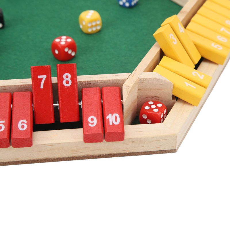 Shut The Box Dice Game 6 Player 6 Color Sided