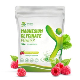 Babivek Raspberry Flavor Magnesium Glycinate Powder - High Absorption Chelated Magnesium, 400mg per Serving, Calm Mind, Support Deep Sleep & Heart Health - Sugar-Free, Gentle on Stomach, 100 Servings
