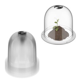 Relaxdays Propagation Cover, Set of 10, Diameter 25 cm, Frost Protection & Snail Protection, Stackable Plant Bells, PET, Transparent