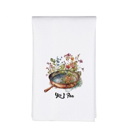 MBMSO Pan Towel Yes I Pan Funny Punny Cooking Lover Gifts for Cook Chef Baker Towel Pun Dish Towels for Kitchen Cooking Gifts (Pan TW)