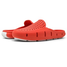 Floafers Sunset Slide - Unisex Slides - Sectional Traction - Utility Hole at Heel - Scuff-Proof Rubber Outsole Coral/Bright White Men's 5, Women's 7 Medium