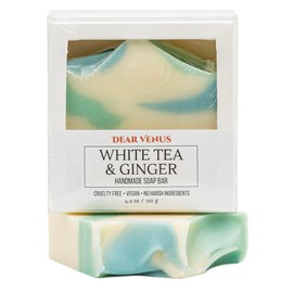 Dear Venus Handcraft Cold-Process Soap Bar, White Tea & Ginger Scent (1 pack,) Handmade Body and Face Soap For Men And Women, Vegan, Cruelty Free, Made in USA, 4.2oz - Fresh Collection