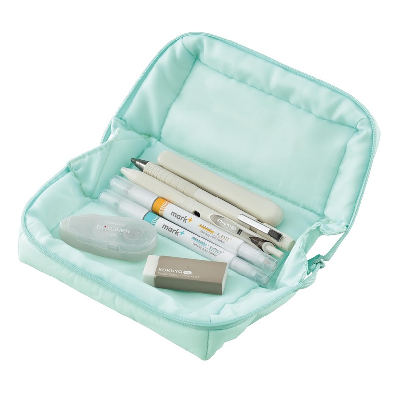 Kokuyo F-VBF291LG Pencil Case, Mokoko Pedin Type, Mint Green