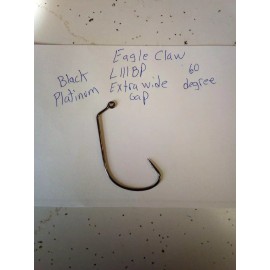 Eagle Claw 100-Eagle Claw L111BP ,60 degree,extra wide gap jig hooks (black Platinum) - 7/0