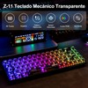 TERPORT Teclado Mecánico Transparente de RGB Retroiluminación, Z11 E158 Teclado