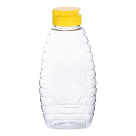 sourcing map Plastic Honey Bottles 12oz 360ml Squeeze Honey Jars Bottle Leakproof Honey Dispenser Refillable Honey Containers with Flip Lid for Storing and Dispensing Sauce Syrup