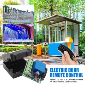 433MHz DC 12V 1K RF Relay Receiver Module with Transmitter Long Range for Garage Door Opener (2 Receivers + 7 Remotes)