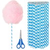 100 PCS Cotton Candy Sticks Blue, Anglecai 13.8 Inch Cotton