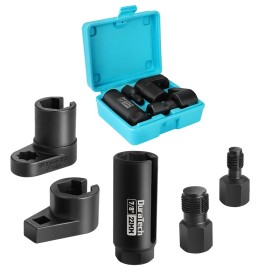 DURATECH 5PCS O2 Oxygen 3/8" 1/2" Drive x 7/8" 22mm Oxygen Sensor Thread Chaser