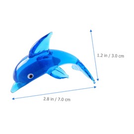 Garneck Delfin-Ornament Delfin-Kunst Glas Kristall-Delfin-Figur Glas-Delfin-Ornament - Blaues Glas Blaues Glas-Delfin-Kunsthandwerk Mini-Meeresschildkröte