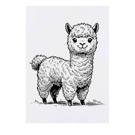 'Happy Baby Alpaca' Temporary Tattoo - Water Resistant, Skin-Safe, Non-Toxic Transfer (TO00081329)