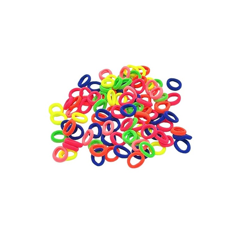 Hair Bobbles Small Colourful Mix Neon and Pastel (Pack of