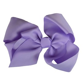 NYFASHION101 Women's Girls' Smooth Grosgrain Ribbon Bow Alligator Clip, Large Lavender