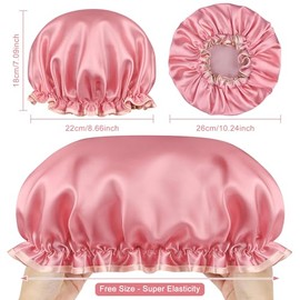 IEOVIEE Gorrito para bañarte de Mujer, Gorro de Baño Impermeable Doble Capa con Diseño Florido Único, Reutilizable para Pelo Largo, Corto o Rizado -Ro